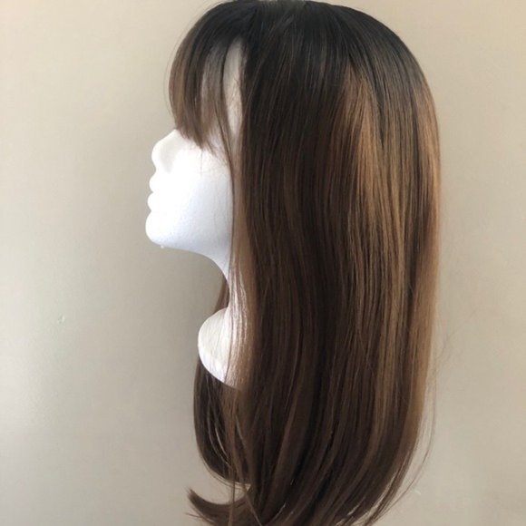 Dark Root Brown Hair With Bangs - Picture 5 of 8